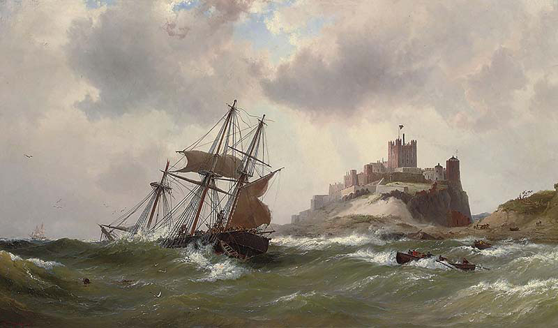 In Dangerous Waters off Bamburgh Castle-Northumberland